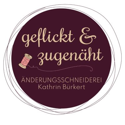 geflickt und zugenäht, Änderungsschneiderei Kathrin Bürkert, Logodesign